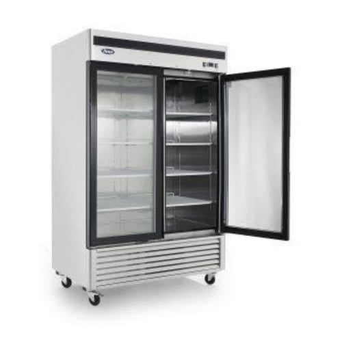 ثلاجة عرض بانكول بابين زجاج - ستيل MCF8707