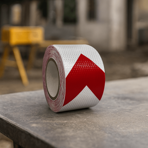 شريط تحذيري لاصق وعاكس للضوء Red Arrows Reflective...