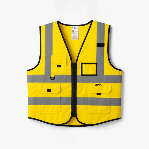 سترة سلامة عاكسة ( ملابس السلامة ) 3 جيوب وحامل كا...