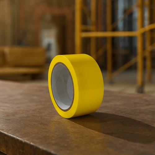 شريط تحذيري لاصق أصفر مقاس 5 سم × 25 متر