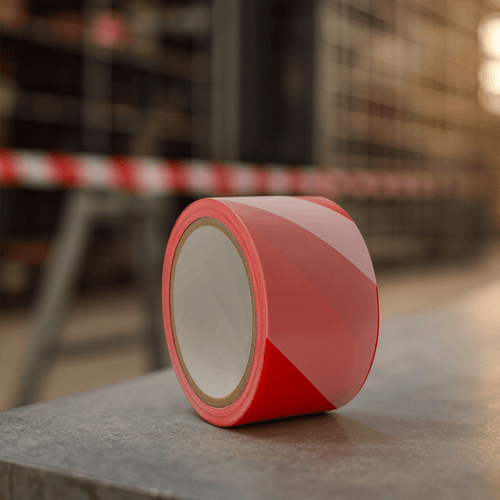 شريط تحذيري أبيض أحمر مقاس 2 بوصة × 100 ياردة