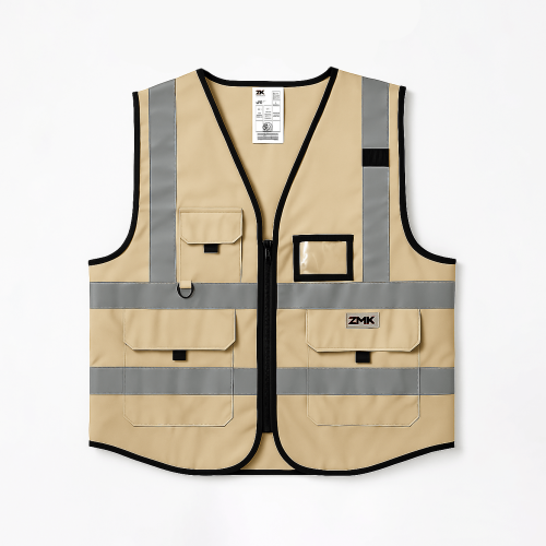 سترة سلامة عاكسة ( ملابس السلامة ) 3 جيوب وحامل كا...