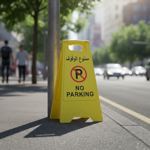 لوحة ممنوع الوقوف أمام المنزل ( متنقلة )