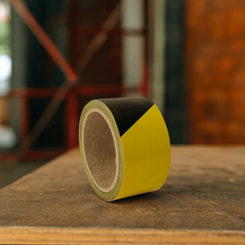شريط تحذيري أصفر أسود مقاس 2 بوصة × 100 ياردة