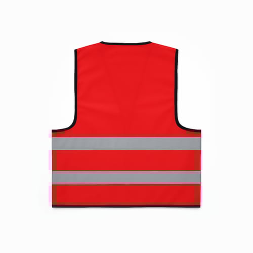سترة سلامة عاكسة ( ملابس السلامة ) لون أحمر وشريط...