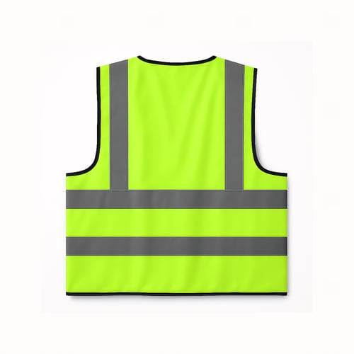 سترة سلامة عاكسة ( ملابس السلامة ) لون فسفوري وشري...