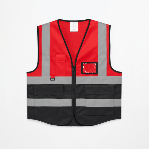 سترة سلامة عاكسة ( ملابس السلامة ) 3 جيوب وحامل كا...