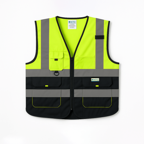 سترة سلامة عاكسة ( ملابس السلامة ) 3 جيوب وحامل كا...