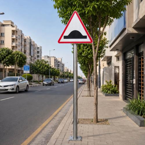 عمود لوحات إرشادية 2 متر حديد مجلفن مع قاعدة مربعة...