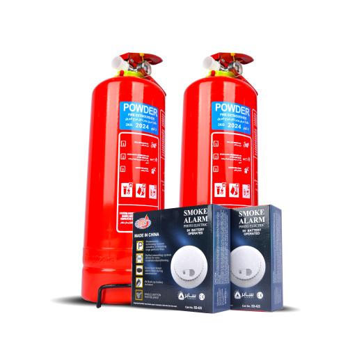 كاشفين دخان وطفايتان 2 كيلو