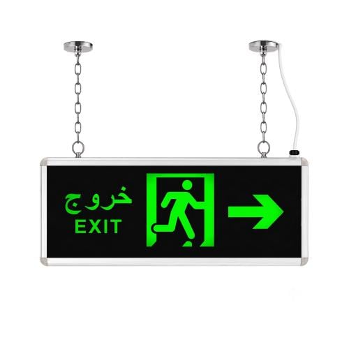 Double-Sided Illuminated Emergency Exit Sign (Left / Right Arrow)