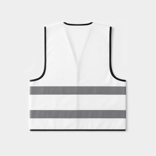 سترة سلامة عاكسة ( ملابس السلامة ) لون أبيض وشريط...