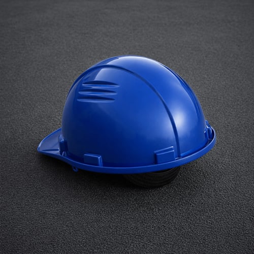 خوذة سلامة عمال أزرق Safety Helmet ( صناعة وطنية )
