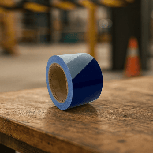 شريط تحذيري أزرق أبيض مقاس 3 بوصة × 200 ياردة