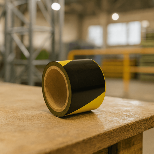 شريط تحذيري أصفر أسود مقاس 3 بوصة × 100 ياردة