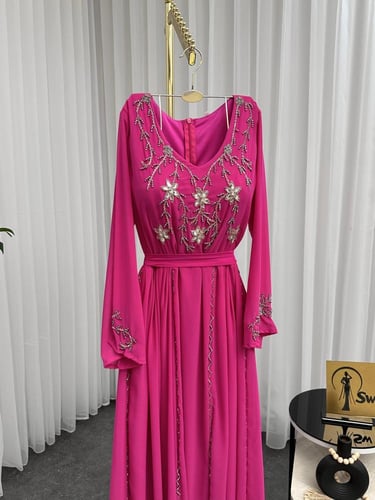 جلابيه مطرزه لونين