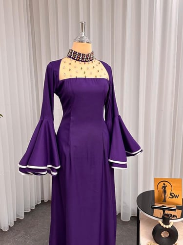 فستان اكمام فرنسي