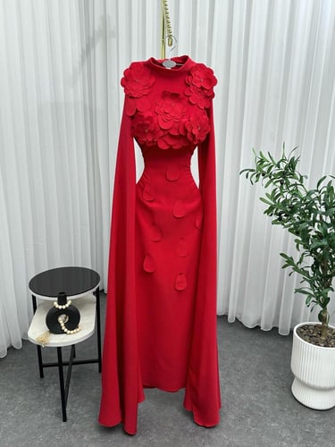 فستان ناعم احمر مورد