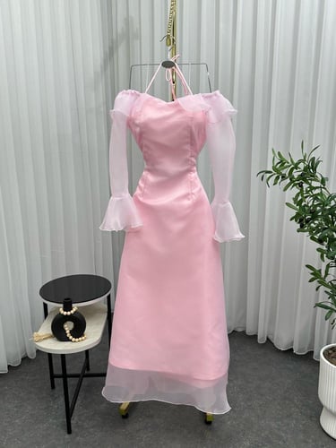 فستان ناعم وردي