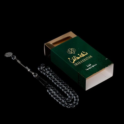 سبحه بكلايت شفاف خيط اسود 45 خرزة طربزون راديوم