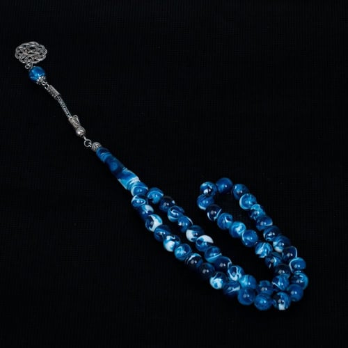 سبحه بكلايت ازرق معرق 45 خرزة