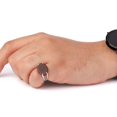 خاتم فضة شنكار بني فضة عيار 925 استرليني