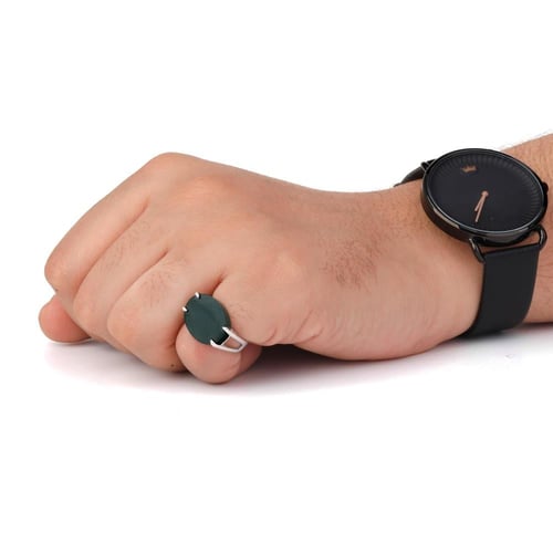 خاتم فضة شنكار أخضر عيار 925 أسترليني