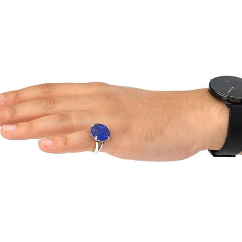 خاتم فضة شنكار حجر تركواز مشجر دائري عيار 925 أستر...