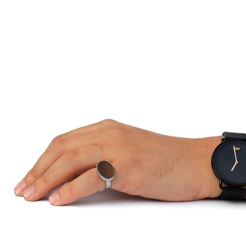 خاتم فضة ملكي حجر النمر عيار 925 أسترليني