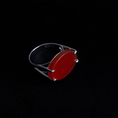 خاتم فضة شنكار بني فضة عيار 925 استرليني