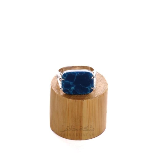 خاتم فضة شنكار مربع تركوازي عيار 925 أسترليني