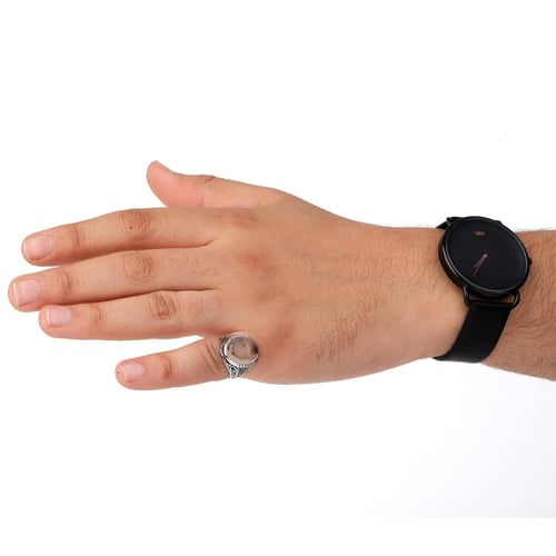 خاتم فضة عقيق مزهر عيار 925 أسترليني