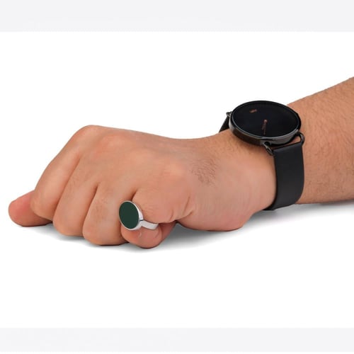 خاتم فضة ملكي أخضر عيار 925 أسترليني