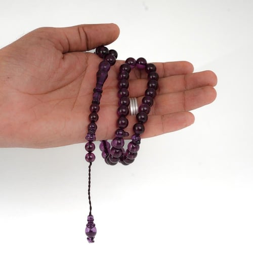 مسباح تراب الكهرمان البولندي قصة دائرية 51 خرزة بل...