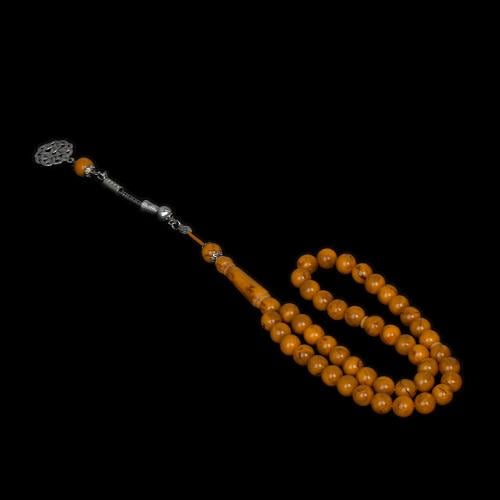 سبح بكلايت عسلي 45 خرزة طربزون راديوم