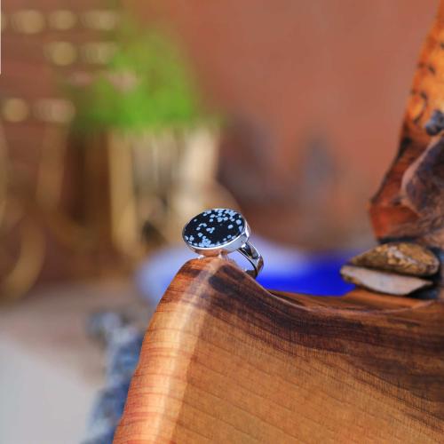 خاتم فضة ملكي أسود مخطط عيار 925 أسترليني