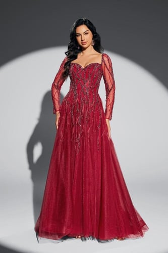 فستان سهرة فخم خامة كلفه تطريز بطانه تفته