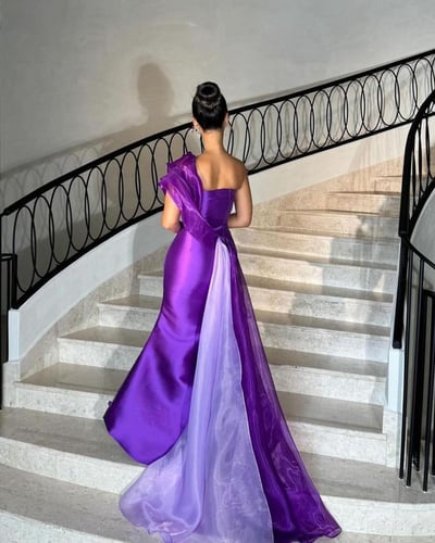 فستان سهرة خامة ميكادو تطريز ورود