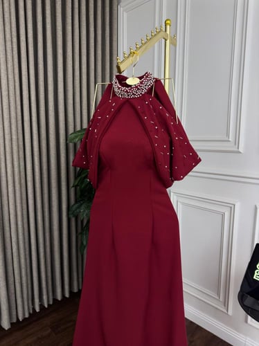 فستان فخم خامة باربي اصلي تطريز لول خرز بشغل فخم