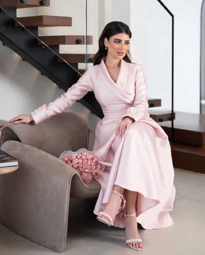 فستان العيد خامه ميكادو روسي ناعم تطريز لولو