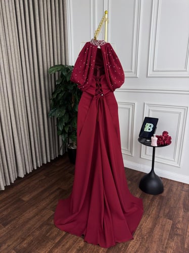 فستان فخم خامة باربي اصلي تطريز لول خرز بشغل فخم