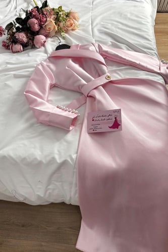 فستان العيد خامه ميكادو روسي ناعم تطريز لولو