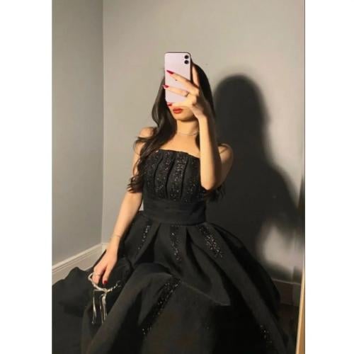 فستان سهرة الخامة اورجنزه بتصميم جميل