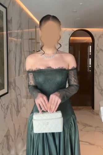 فستان دانتيل فرنسي مع تفته كوري