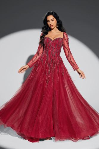 فستان سهرة فخم خامة كلفه تطريز بطانه تفته