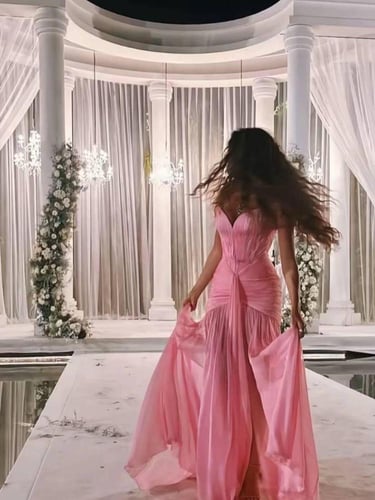 فستان خامه شيفون انييق