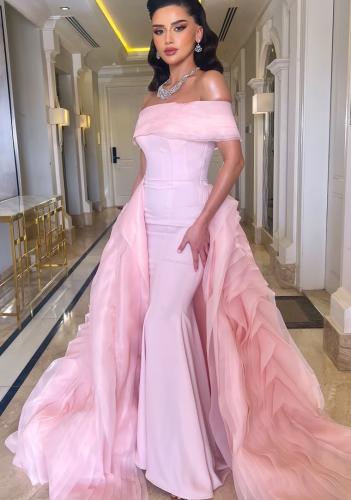 فستان خامة باربي كوري مع اورجنزا قص ليزر بشغل راقي