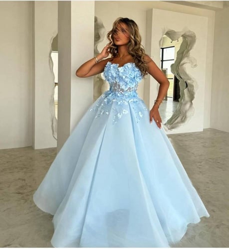 فستان خامة اورجنزا كوري مطرز ورود