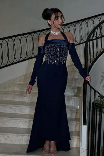 فستان سهرة انيق خامة باربي الصدر تفته تطريز احتراف...