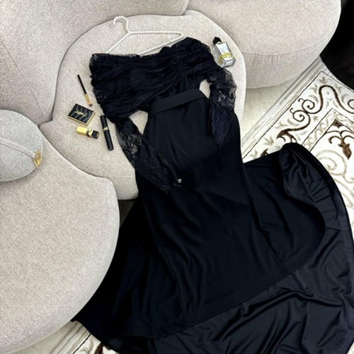 فستان ناعم خامة باربي الصدر دانتيل بالشغل الاصلي